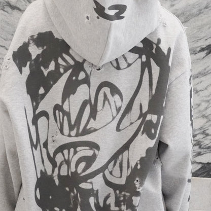 r2G THRASHED ZIP UP