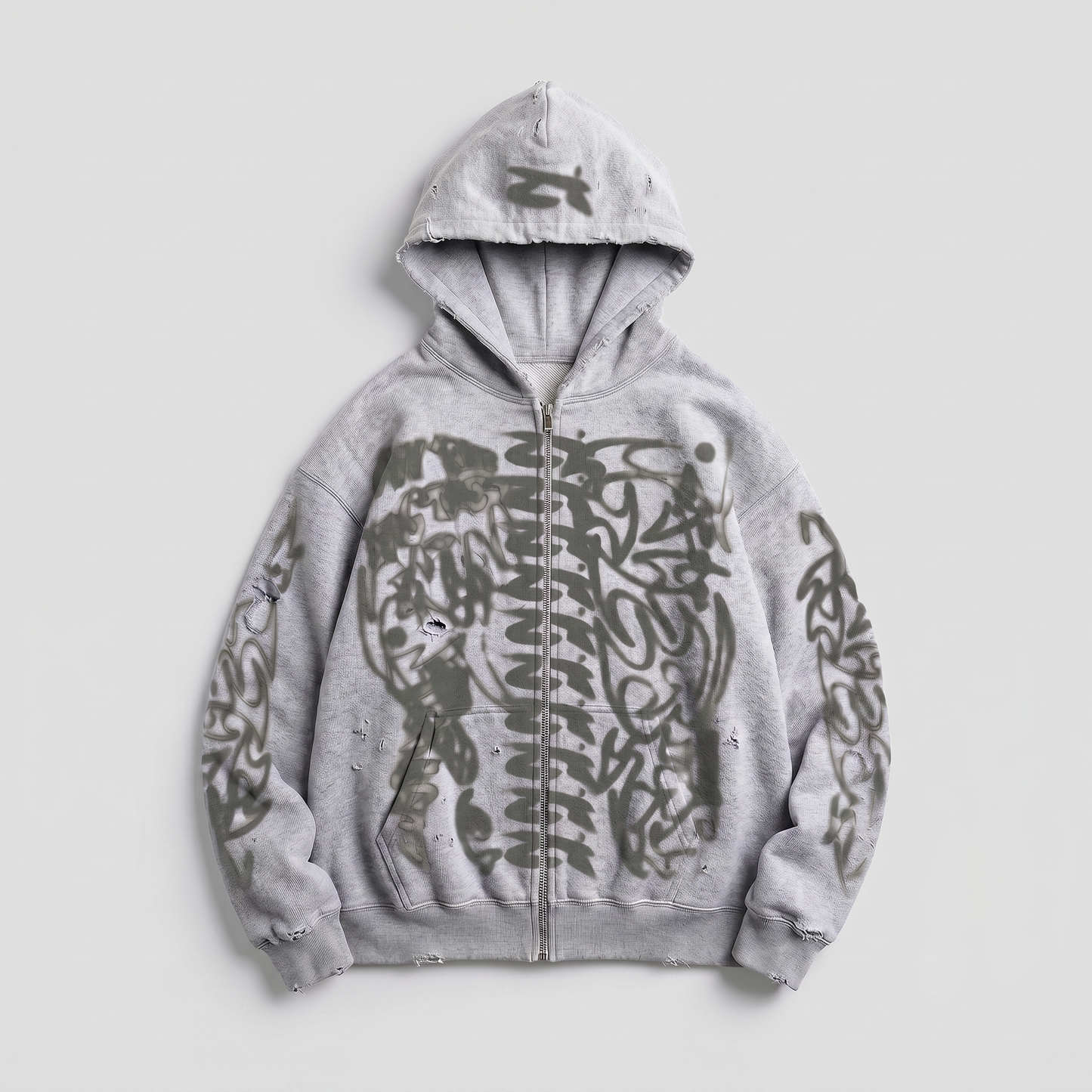 r2G THRASHED ZIP UP